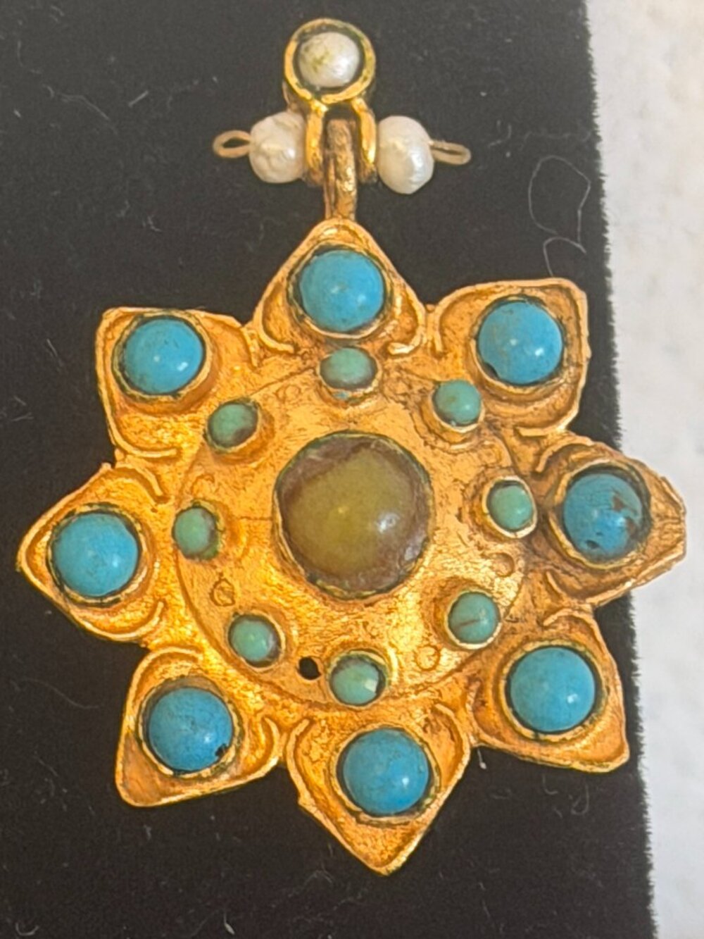 Traditional Turkish Ottoman Earrings Costume 24kt Gold over bronze - Picture 2 of 6